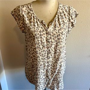 Joie top blouse leopard print silk sz small good condition